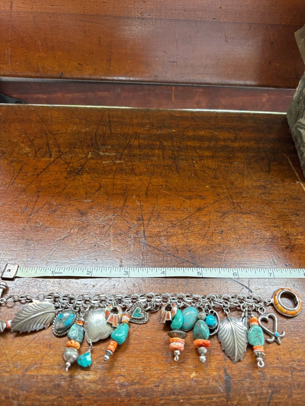Sterling Silver Native American Charm Bracelet - Picture 4 of 7